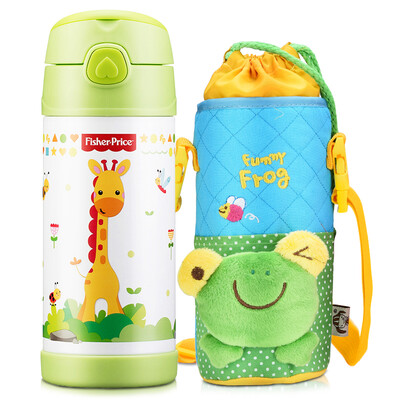 

The United States Fisher snow cups male&female students stainless steel water cup children&39s handle straw including cup sets 320ML green