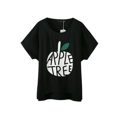 

Semir Semir short sleeve T-shirt half-sleeved shoulder casual letter creative print T-shirt 19037000605 pink M