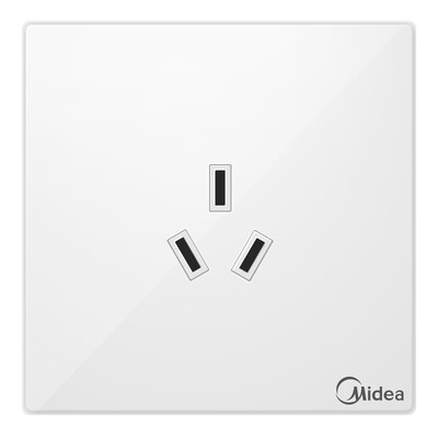 

Midea Midea switch socket three holes 16A air conditioning water heater socket elegant white 86 no border