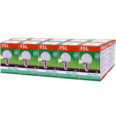 

Foshan Lighting FSL LED Bulb Energy Saving Bulb 3W Yellow E27 Warm White 3000K Hyun Silver 10 Pack