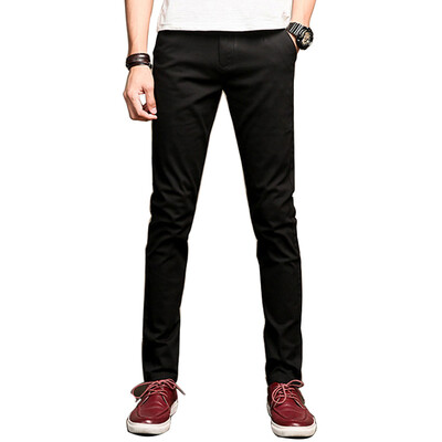 

GLO-STORY случайные брюки персонализированная мода простые случайные штаны Тонкие брюки мужские мужчины LXK71100 черный 30