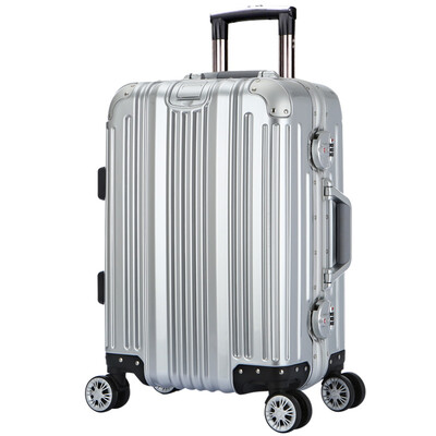 

RAFFLES ROMAN aluminum frame trolley case PC + ABS universal airplane wheel bright side travel boarding box customs lock lock lock 20 inches PC022 silver gray
