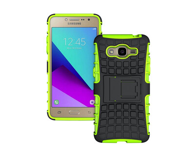 

J2 prime CaseGangxun Heavy Duty Armor Dual Layer Rugged Hybrid Hard Shockproof Case with Kickstand for J2 prime Cover (green