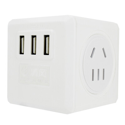 

Бриз (kyfen) QF-M12-1C интеллектуальное гнездо куб три полосы беспроводной USB штекер преобразователя питания преобразователя White Lightning