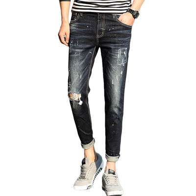 

GLO-STORY Cave Jeans Мужская эластичность Тонкие брюки Мужской LNK71016 Blackan 30