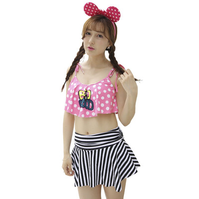 

Млечный Qihai детей купальник ребенка девушка бикини купальник раскол юбка горячий источник купальный костюм девочки 7601-2 синий и белый точка M код