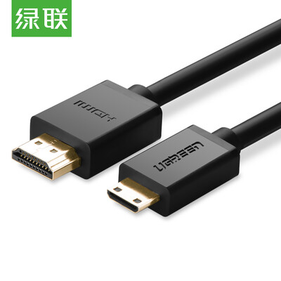 

Green (UGREEN) Mini HDMI to HDMI cable Mini HDMI cable Tablet PC connection TV line mini HD line small turn big 3 m black 10118