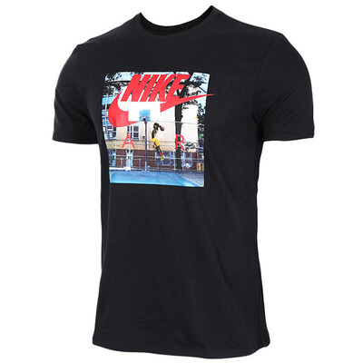 

Nike NIKE Мужская футболка AIR HYBRID PHOTO Шаблон с коротким рукавом 2017 Лето 847534-010 Черный XL