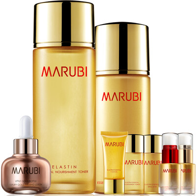 

MARUBI Elastin Essence Value Pack Maintenance solution 100mlmilk 80gsmall gold bottle 20mleye essence 3g2elastic 3 pieces random