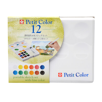 

Sakura Solid Watercolor Pigment 12H Color Kit NCW-12H Holland Terrence Portable Transparent Watercolor Sketch Painting Supplies