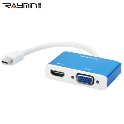 

Rui Ming RM275BU Apple Mini DP для VGA / HDMI Combo Converter Lightning Интерфейс Mini Mini Displayport Adapter Алюминиевый сплав синий