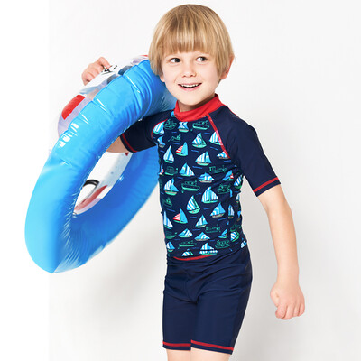 

Yizi EZI children&39s separate swimsuit boy baby baby sunscreen surfing suit Ezi16082 sailing printing 100cm