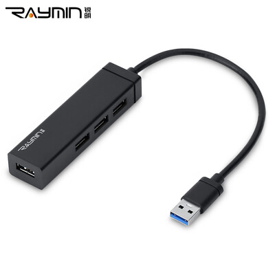

Rui Ming RF240BK USB-сплиттер USB3.0 высокоскоростное расширение четырех концентраторов HUB-концентратор для ноутбука с четырьмя черными