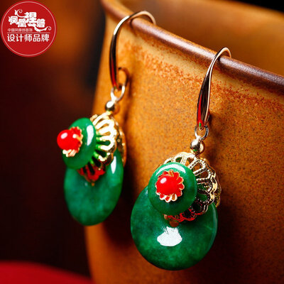 

Phoenix Nirvana retro fashion temperament dry green drop pendant earrings earrings female national wind with accessories