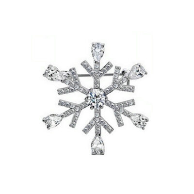 

Yoursfs Fashion Jewelry Top Quality Cubic Zirconia Snowflake Brooches For Women Girls Christmas Gift Brooch Pins