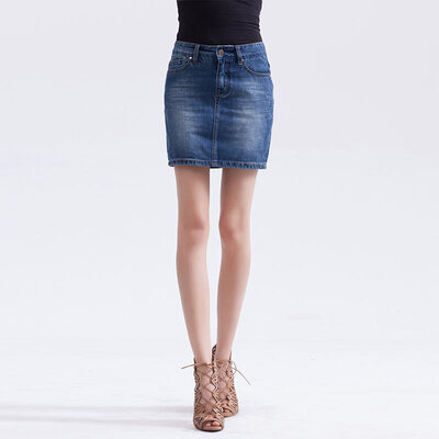

Pierre cardin (pierre cardin) 845304 female 2016 spring and summer new fashion wild commuter denim skirt dark blue 27 yards