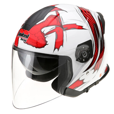 

Tanked Racing Motorcycle Helmet Electric Battery Helmet Double Lens T597 Four Seasons Universal  White