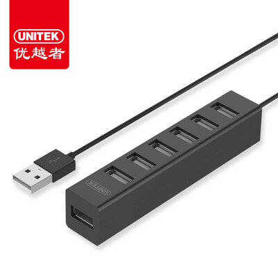

UNITEK USB splitter 80CM 20 high-speed expansion of 7-port HUB hub notebook desktop computer dragged on more than seven interface converter black Y-2160BK