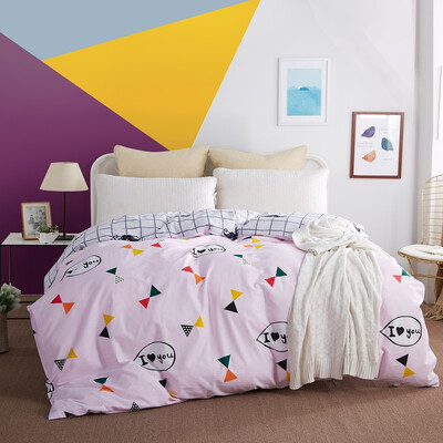 

Huakang home textiles double quilt twill the whole printing quilt cover a single 200 × 230cm small sweetheart powder