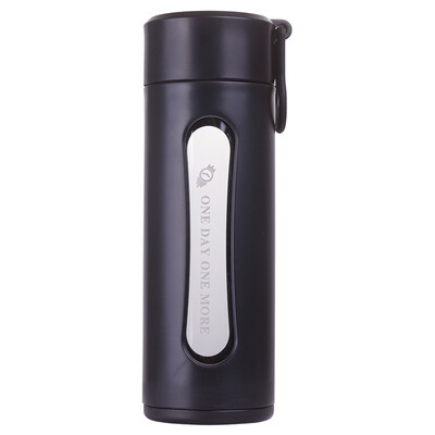 

Jingdong supermarket] Huaya WAYA glass plastic glass cup HP1-320 ring portable cup 320ml black