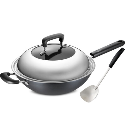 

АСТАР не ржавеет чугунный вок вок 32см CF32B3WG вок сковорода