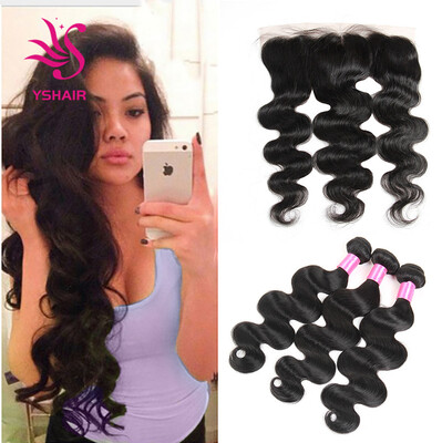 

Lace Frontal Closure With Bundles Body Wave Raw Brazilian Virgin Hair Weave Bundles With Lace Frontal Brazilian Body Wave