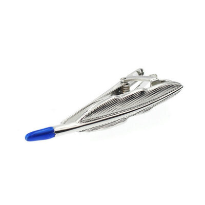 

Yoursfs Men Alloy Necktie Tie Bar Clasp Clip Wedding Party Mens Skinny Blue Tie Bar Silver Feather Tie Clip Men Wedding Suit