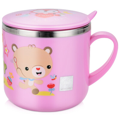 

Соединенные Штаты Fisher-Price Детский нержавеющей стали Чашку мужчин и женщин среди студентов с одной ручкой пить чашку крышкой 270ML розовый