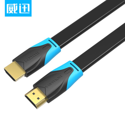 

WDC (VENTION) HDMI цифровая линия высокой четкости 4K компьютер с высоким разрешением компьютерный кабель hdmi кабель для передачи данных видео линия плоская линия 1 метр (черный) VAA-B02-L100