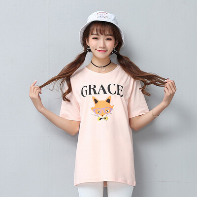 

City Plus CITYPLUS Arts Fan Qingchun дикий большой размер письмо с коротким рукавом рубашка шея воротник рубашка футболка CWTD174157 розовый L