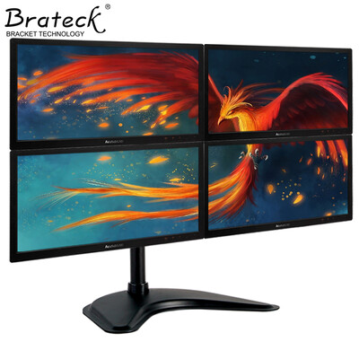

Brateck LDT07-T048 (13-27 дюймов) четыре-экран ЖК-монитор стенд универсальный поворотный стол подъемный шасси давления мульти-экран дисплея кронштейн настенный кронштейн