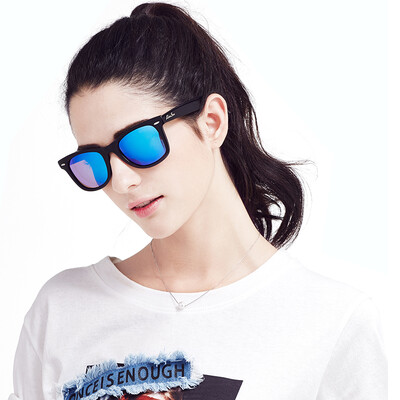 

Love (LianSan) color film sunglasses men and women with the same color Korean sunglasses couple fashion retro box sunglasses 2140 black box blue water
