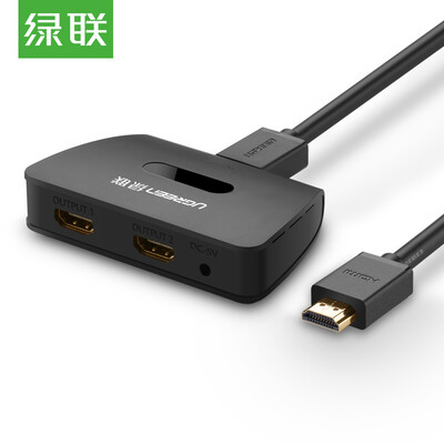 

Зеленый (UGREEN) Разветвитель HDMI во второй из 1 из 4 из 4K цифрового видео сплиттера высокой четкости с двумя телевизионными линиями с 3D-эффектами 40207