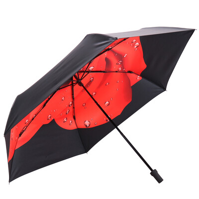 

Jingdong Supermarket] Paradise umbrella UPF50 + carbon fiber ultra-light all-shading black glue in the transfer of three fold sunny umbrella sun umbrella red 30034ELCJ