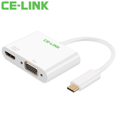 

CE-LINK 1101 Type-C to VGA Converter Adapter USB-C3.1 to VGA Adapter Adapter Apple Macbook air Computer Connection TV Projector