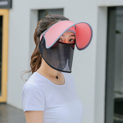 

Jingdong Supermarket Dusenna DUSENNA sun hat female summer sun protection sun hat cap cap sunscreen cap empty cap ice silk double-sided pink