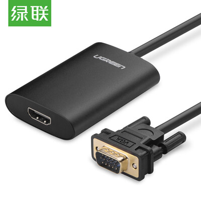 

Green UGREEN VGA to HDMI converter with audio port HD video conversion cable adapter laptop connection TV projector line black 40264