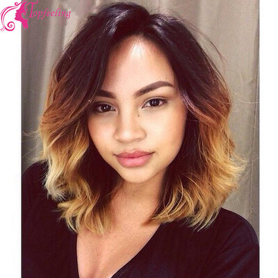 

Beautiful 7A Brazilian Lace Front Bob WigGlueless Lace Front Wigs Short Bob Ombre Human Hair Wigs For Black Women Bleached Knots