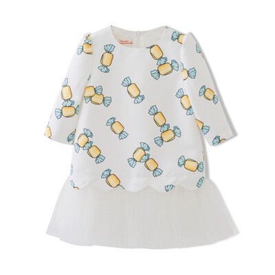 

Fragrance Flordeer French Kids Girls Candy Floral Sling Splicing Dress F71018 White 100