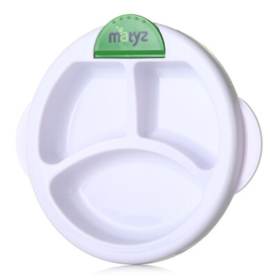 

Mita Zizi Matyz baby water heat preservation plate baby insulation tableware non-slip sub-grid food supplement bowl