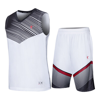 

Qiaodan Men&39s Knitted Basketball Set Basketball Suit Set XNT2372119 Eclipse Blue L