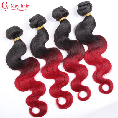 

Ombre Brazillian Virgin Hair Body Wave 1B Burgundy Ombre Red Brazilian Hair Human Hair Extensions Ombre Hair Weft 4 Bundle Deals