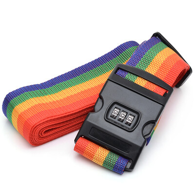 

40000 kilometer out of the trunk luggage with a band with a tsa password lock luggage with customs crossed with SW3106 rainbow color