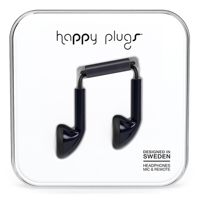 

Happy Plugs Earbud In-ear Wired Headphones Fashion Music Headphones Apple Android Phone Headset Black