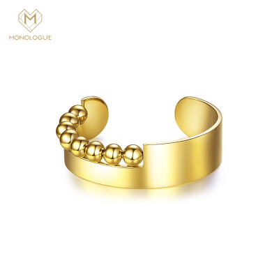 

MONOLOGUE presumptuous wide-piece bead half-open steel bracelet golden ME107 5.6cm