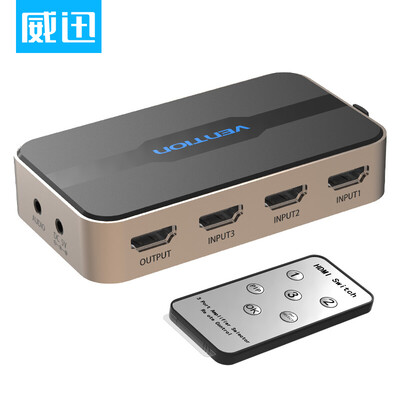 

VENTION VAA-S20 HD HDMI switch 3 into a out hdmi splitter 2.0 version of the three with a audio separation support 3D 4K (earth Hao gold)
