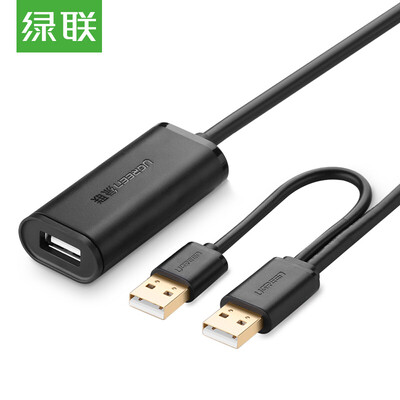 

Зеленый (UGREEN) USB2.0 сигнал для увеличения удлинительной линии с линией питания Беспроводная карта USB-удлинитель Кабель USB-кабеля для передачи данных 5 метров черный 20213