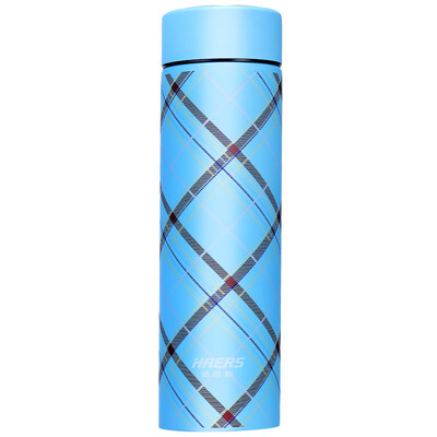 

HAERS Fashion Straight Thermos Double из нержавеющей стали Кубок Бизнес-офис Мужчины и женщины Кубок чая 450 мл Полоса Розовый