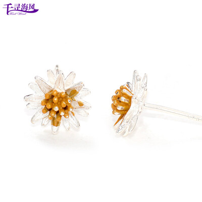 

Chihiro sea wind Findwind S925 silver flower female earrings