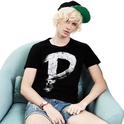 

GLO-STORY STX71210 тренд мужская круглая шея футболка европейский и американский стиль с коротким рукавом футболка мужской черный XL